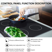 Load image into Gallery viewer, HBHOB FIC403 24 Inches  Induction Cooktop 4 Burners Glass Surface