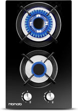 Load image into Gallery viewer, HBHOB HBS2301 12 Inches Gas Stove 2 Burners Stainless Steel Surface
