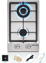 Load image into Gallery viewer, HBHOB HBS2301 12 Inches Gas Stove 2 Burners Stainless Steel Surface
