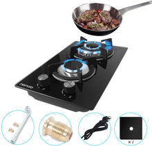 Load image into Gallery viewer, HBHOB HBS2301 12 Inches Gas Stove 2 Burners Stainless Steel Surface