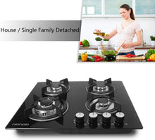 Load image into Gallery viewer, HBHOB HBG4601 24 Inches Gas Stove 4 Burners Glass Surface
