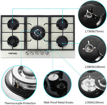 Load image into Gallery viewer, HBHOB HBG5813-(Y) 34 Inches Gas Stove 2 Burners Glass Surface