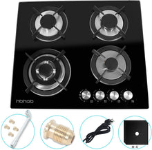 Load image into Gallery viewer, HBHOB HBG4601 24 Inches Gas Stove 4 Burners Glass Surface
