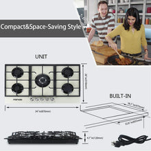 Load image into Gallery viewer, HBHOB HBG5813-(Y) 34 Inches Gas Stove 2 Burners Glass Surface