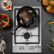Load image into Gallery viewer, HBHOB HBS2301 12 Inches Gas Stove 2 Burners Stainless Steel Surface