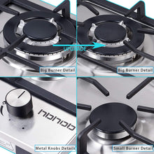 Load image into Gallery viewer, HBHOB HBS2304 12 Inches Gas Stove 2 Burners Stainless Steel Surface