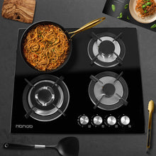 Load image into Gallery viewer, HBHOB HBG4601 24 Inches Gas Stove 4 Burners Glass Surface