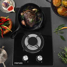Load image into Gallery viewer, HBHOB HBS2301 12 Inches Gas Stove 2 Burners Stainless Steel Surface