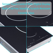 Load image into Gallery viewer, HBHOB FIC403 24 Inches Induction Cooktop 2 Burners Glass Surface