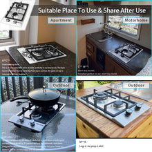 Load image into Gallery viewer, HBHOB HBS2301 12 Inches Gas Stove 2 Burners Stainless Steel Surface