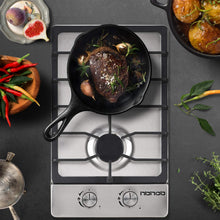 Load image into Gallery viewer, HBHOB HBS2304 12 Inches Gas Stove 2 Burners Stainless Steel Surface